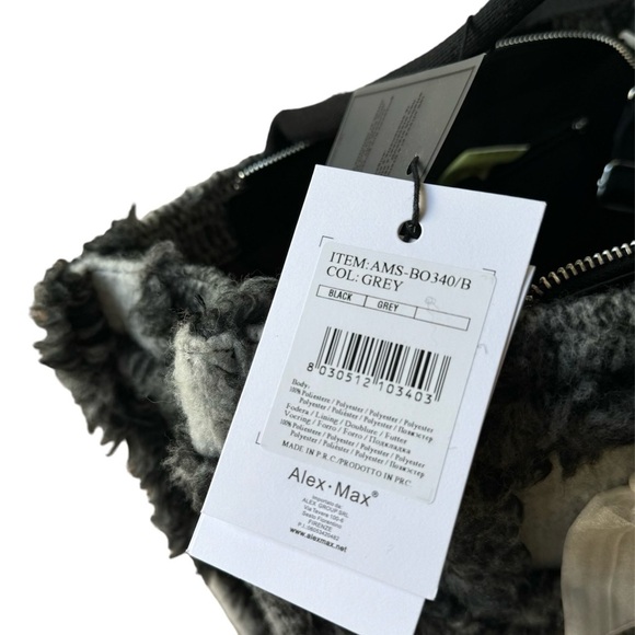 Alex•Max Europe Faux Fur Patchwork NWT Crossbody Tote Purse Bag - Picture 3 of 5